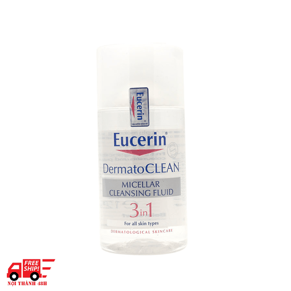 Nước tẩy trang cho da nhạy cảm Eucerin DermatoClean Micellar Cleansing Fluid 3 in 1 100ml