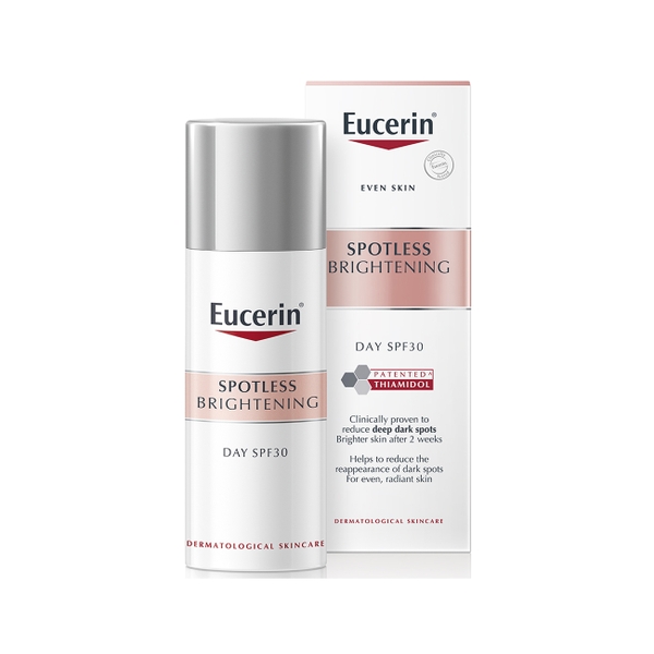 [Tặng máy massage] Kem dưỡng trắng da, làm mờ đốm nâu ban ngày Eucerin Spotless Brightening Day SPF30 50ml