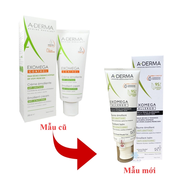 Kem giảm khô ngứa da cơ địa A-derma Exomega Allergo Emollient Balm 200ml