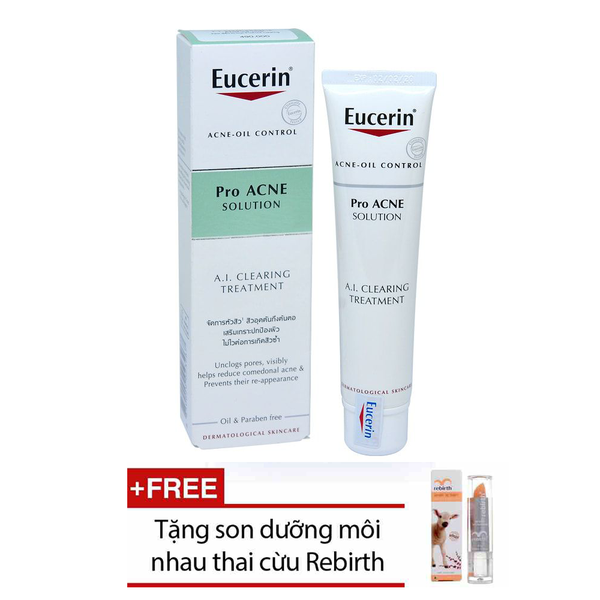 [Tặng Son dưỡng] Gel giảm mụn Eucerin ProAcne AI Clearing Treament 40ml
