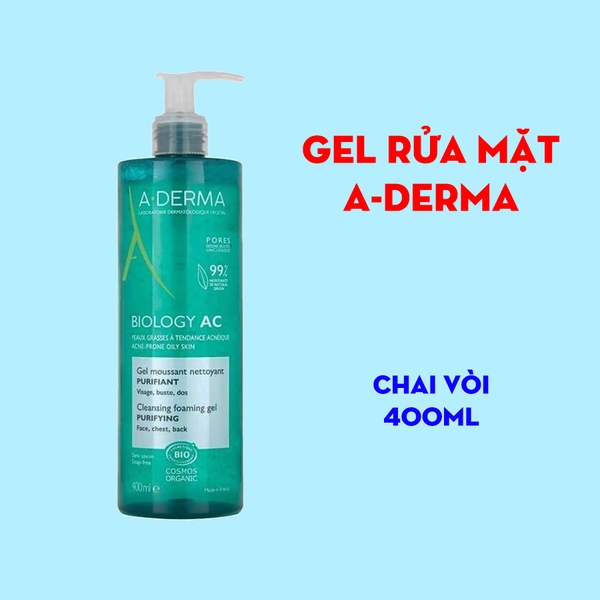 Gel Rửa Mặt A-Derma Biology AC Cleansing Foam Gel 200ml - Dịu Nhẹ Dành Cho Da Nhờn Mụn