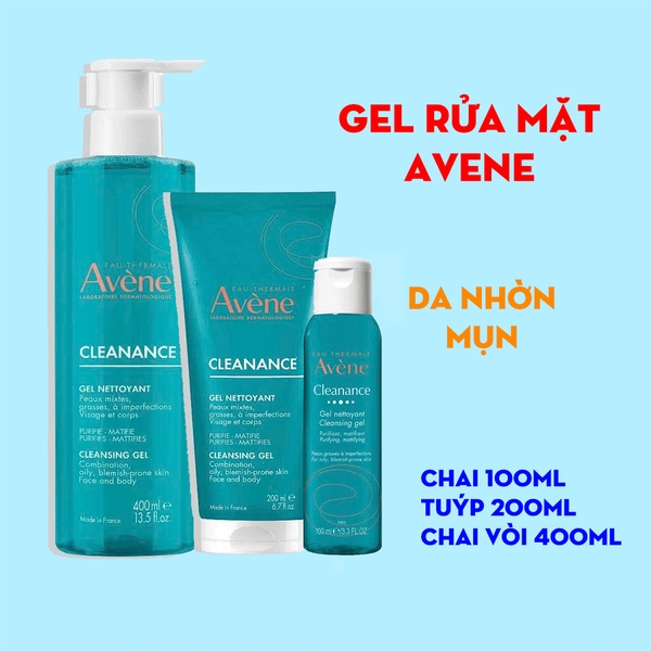 Gel Rửa Mặt Avene Cleanance Cleansing Gel 200ml - Cho Da Nhờn Mụn