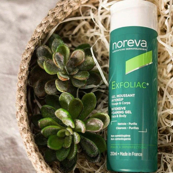Gel rửa mặt, tắm toàn thân Noreva Exfoliac Intensive Foaming Gel 200ml - Da dầu mụn, da hỗn hợp thiên dầu