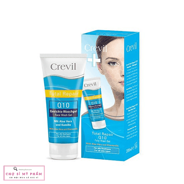 Gel rửa mặt, dưỡng da, ngừa mụn Crevil Total Repair Q10 Face Wash Gel 200ml