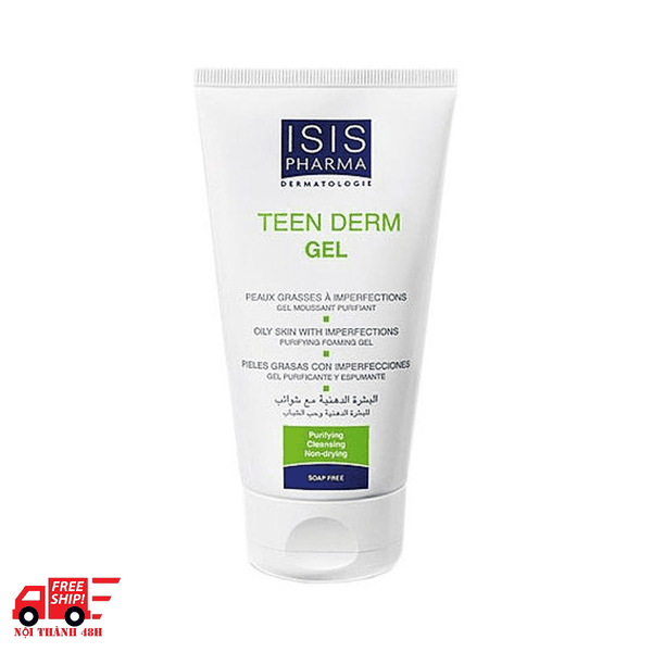 Gel rửa mặt giảm nhờn ngừa mụn ISIS Pharma Teenderm Gel 150ml