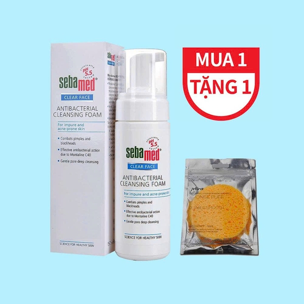 Sữa rửa mặt tạo bọt Sebamed pH5.5 Clear Face AntiBacterial Cleansing Foam 150ml - giảm khuẩn, mụn