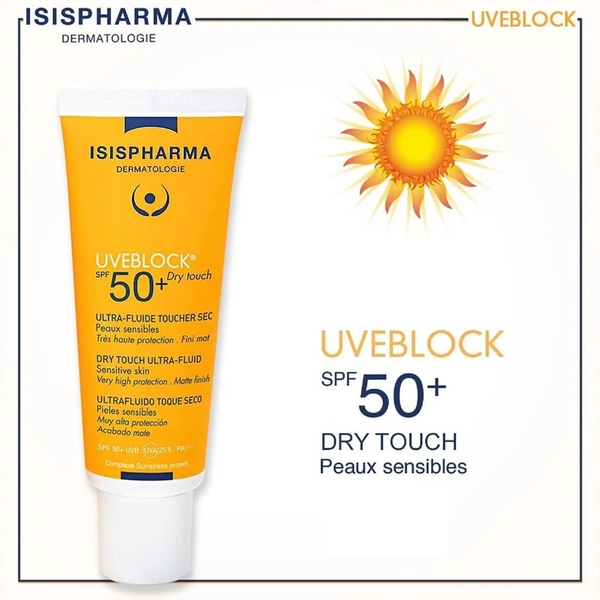 Kem chống nắng ISIS Pharma UVEBlock SPF50+ Dry Touch 40ml - dành cho da dầu, đổ mồ hôi nhiều