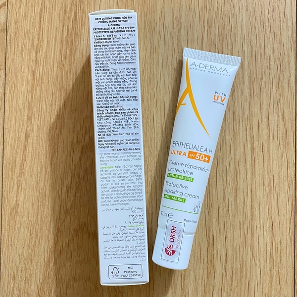 Kem chống nắng A-Derma Epitheliale AH Ultra SPF50+ Cream 40ml - dưỡng ẩm, phục hồi