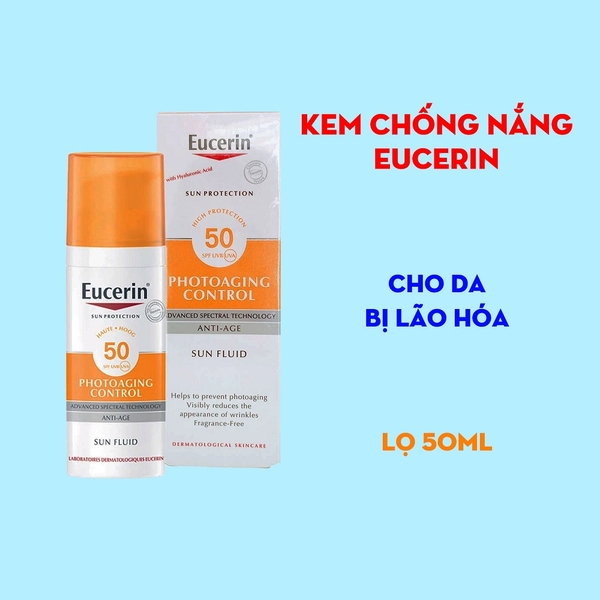 Kem chống nắng Eucerin Sun Fluid Photoaging Control SPF 50 50ml - cho da lão hóa