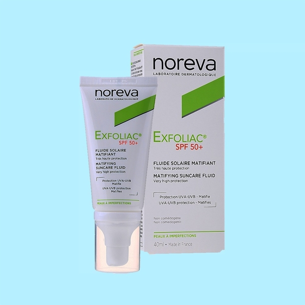 Kem chống nắng Noreva Exfoliac Suncare Fluid SPF 50+ 40ml - Cho da nhờn mụn, nhạy cảm