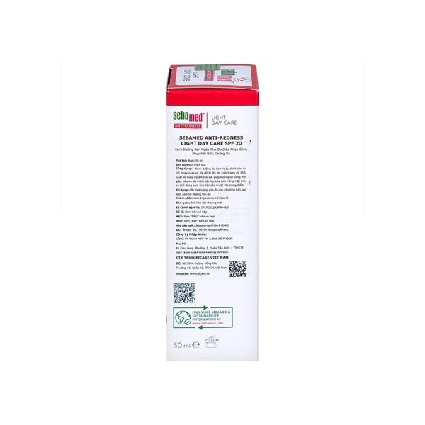 Kem dưỡng ban ngày Sebamed Anti Redness Light Day Care SPF20 50ml - da nhạy rất nhạy cảm, dễ nổi mẩn