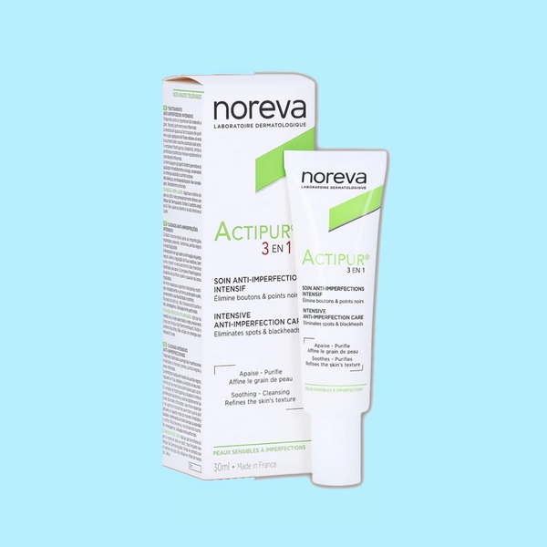 Kem dưỡng giảm mụn Noreva Actipur 3 En 1 30ml - cho da nhạy cảm, dễ kích ứng