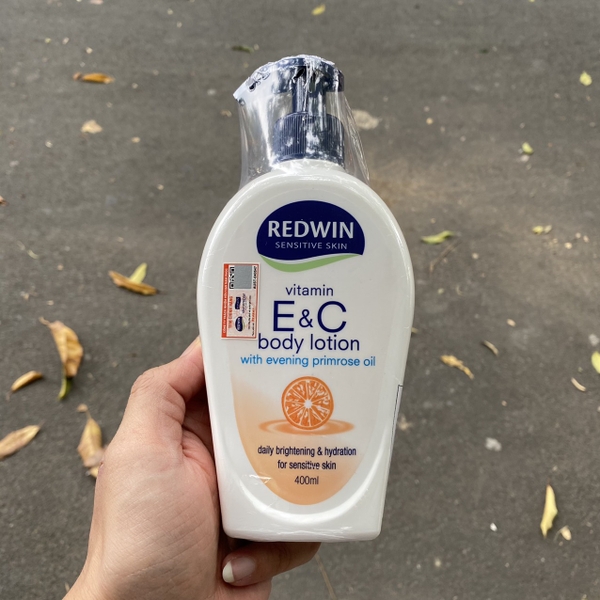 [Tem chính hãng] Sữa dưỡng trắng Redwin Body Lotion Vitamin E C With EPO 400ml - cấp và khóa ẩm, trắng da