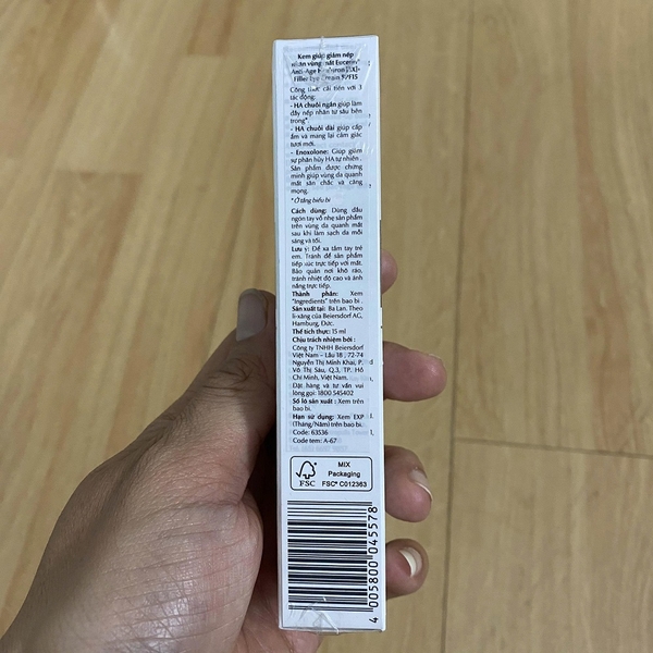 Kem dưỡng vùng mắt Eucerin Hyaluron 3x Fitler Eyes Cream SPF 15 15ml