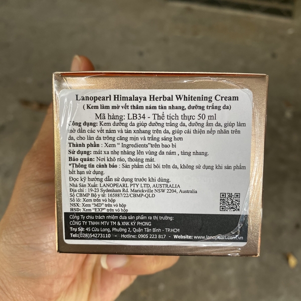 Kem trắng da, mờ nám Lanopearl Himalaya Herbal Whitening Cream 50ml LB34