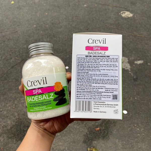 Muối Tắm Tẩy Da Chết Crevil Spa Badesalz 600g - giảm mụn và mẩn ngứa
