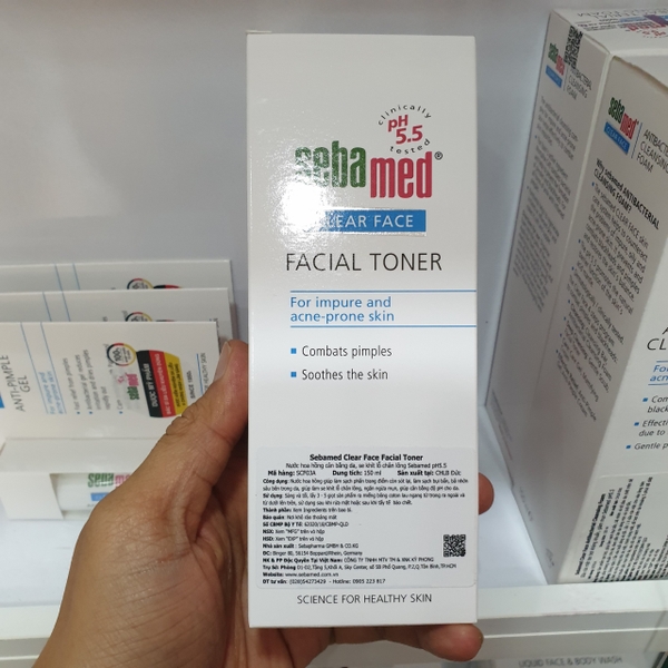 Nước hoa hồng Sebamed pH5.5 Clear Face Deep Cleansing Facial Toner 150ml - se khít lỗ chân lông
