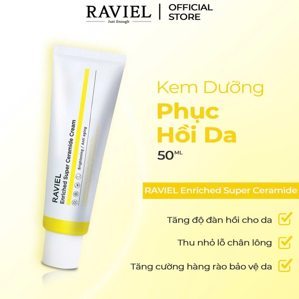 Kem dưỡng tái tạo, phục hồi và làm săn chắc da Raviel Enriched Super Ceramide 50ml