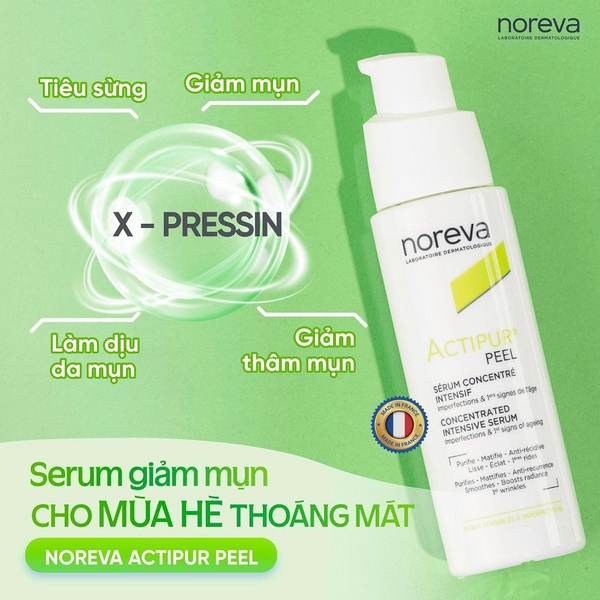 Serum dưỡng mụn Noreva Actipur Peel Concentrated Serum 30ml - giảm mụn, mờ thâm, kiềm dầu