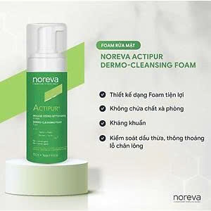 Sửa Rửa mặt Noreva Actipur Dermo Cleansing Foam 150ml - tạo bọt cho da nhờn mụn, nhạy cảm