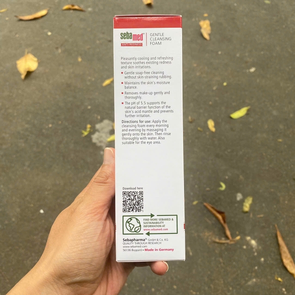 Sữa rửa mặt Sebamed Anti Redness Gentle Cleansing Foam 150ml - làm dịu cho da nhạy cảm, mẩn đỏ