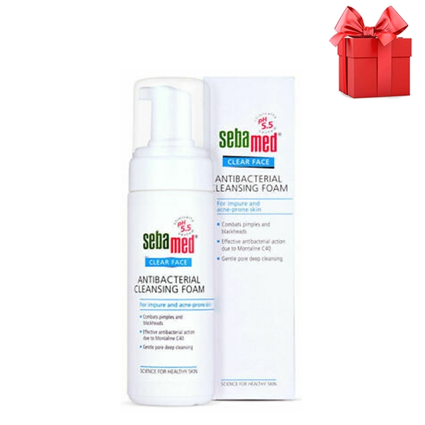 (Mua 1 tặng 1) Sữa rửa mặt tạo bọt Sebamed pH5.5 Clear Face AntiBacterial Cleansing Foam 150ml - giảm khuẩn, mụn