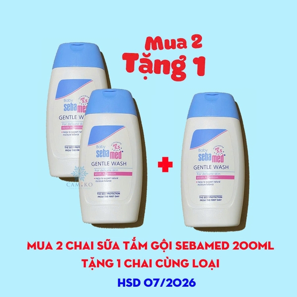 Sữa tắm gội dịu nhẹ Sebamed pH5.5 Gentle Wash 200ml - cho trẻ sơ sinh và trẻ nhỏ
