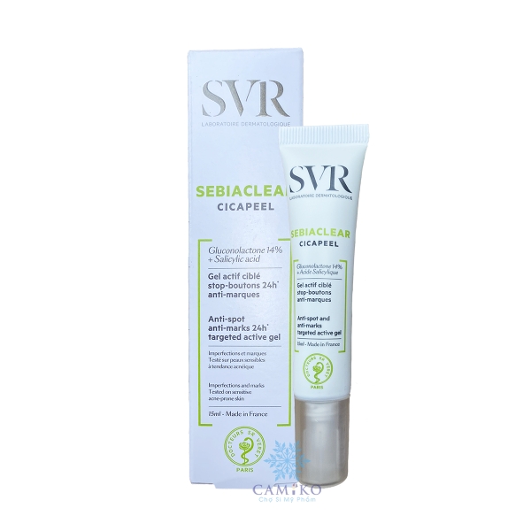 Gel làm giảm mụn dành cho da dễ bị mụn SVR Sebiaclear Cicapeel 15ml