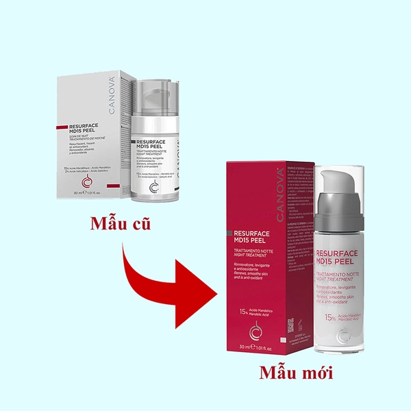 Tinh chất dưỡng da Canova Resurface MD 15 Peel Night Treatment 30ml - làm sáng da, tẩy da chết, chống lão hóa