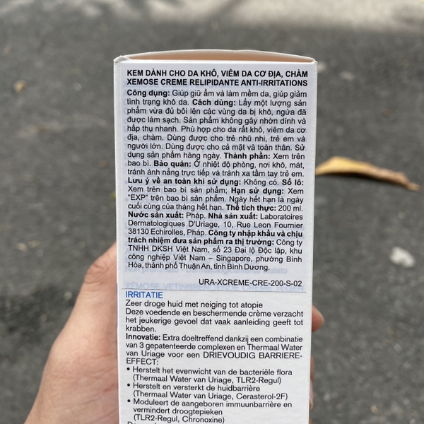 Kem dưỡng ẩm Uriage Xemose Creme Relipidante Anti Irritations 200ml - Cho da khô, da cơ địa, chàm