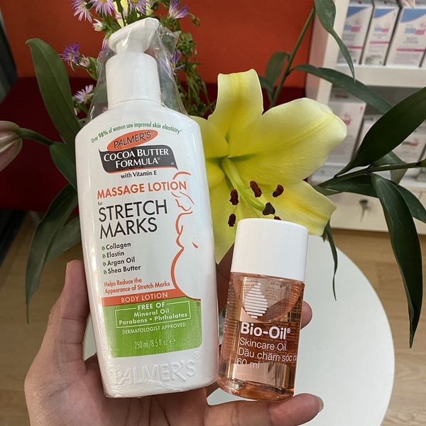 Lotion giảm vết rạn Palmer's Cococa Butter Massage Lotion Strech Marks 250ml - khi mang thai (tháng thứ 3-4) hoặc lên cân