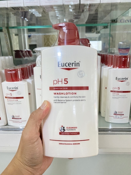Sữa tắm dạng gel pH5, cho da nhạy cảm (có mùi) Eucerin pH5 Washlotion 1000ml