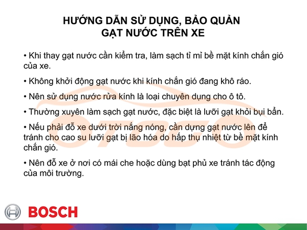 Cách bảo quản gạt nước trên ô tô