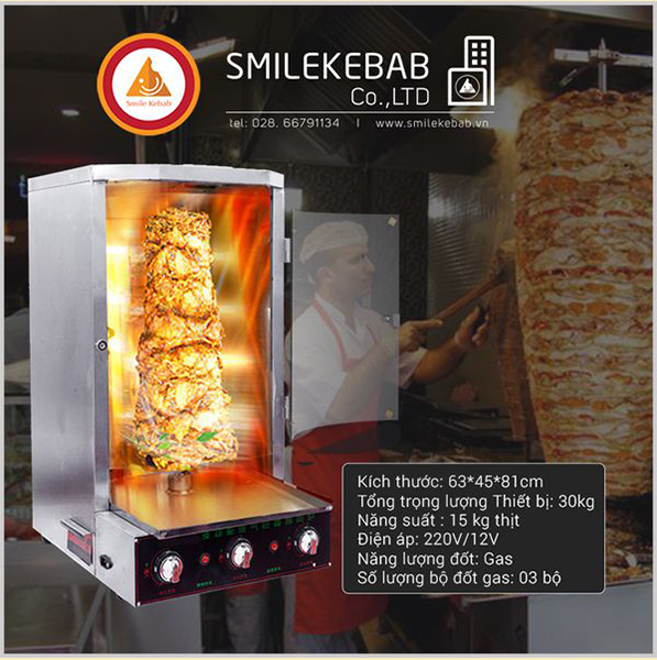 LÒ NƯỚNG THỊT DONER KEBAB ngoại nhập