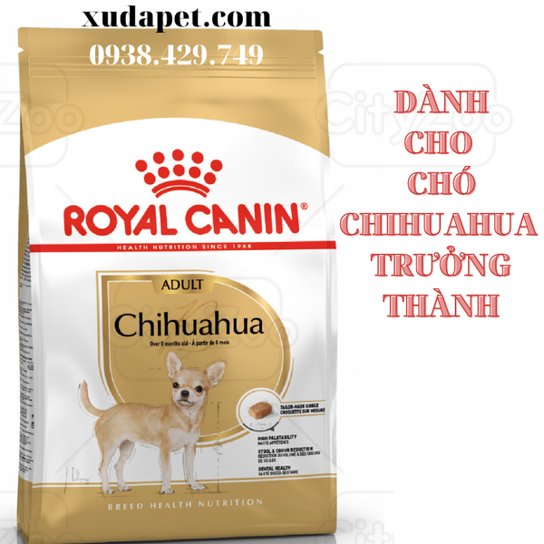 THỨC ĂN HẠT ROYAL CANIN CHIHUAHUA ADULT với hạt được thiết kế dành riêng cho giống chó Chihuahua từ 8 tháng tuổi trở lên -  SP000427