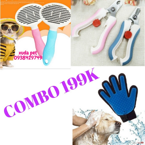 COMBO DỤNG CỤ VỆ SINH CHO CHÓ MÈO