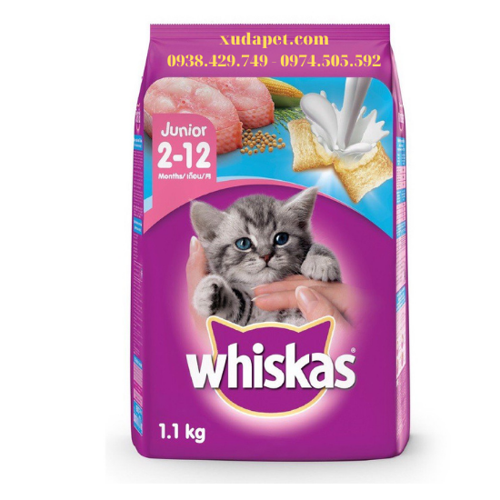 Thức ăn cho mèo con Whiskas vị cá biển và sữa dưới 1 tuổi - SP005304