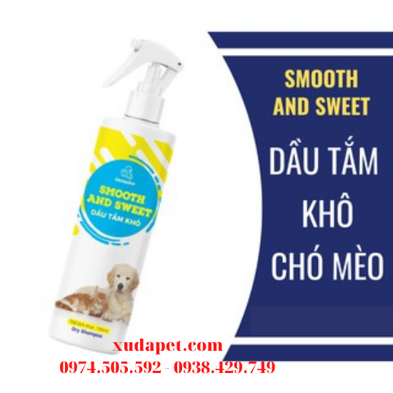 Dầu xịt tắm khô cho chó mèo không dùng nước , khử mùi , sạch lông SMOOTH and SWEET - SP005311