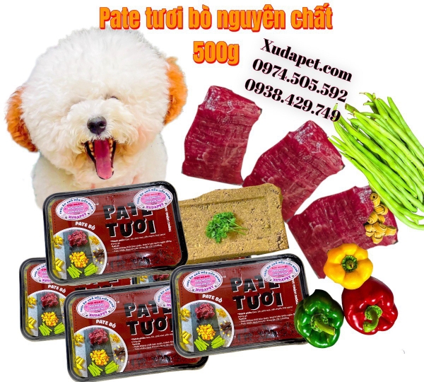 Pate Tươi Thịt Bò Cho Chó Mèo Nguyên Chất 100% Hộp 500g - SP005436