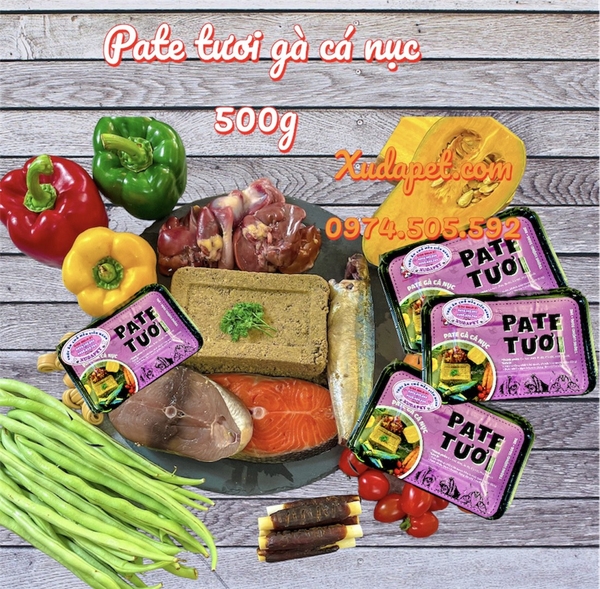 Pate Tươi Gà Cá Nục Cho Chó Mèo Nguyên Chất 100% Hộp 500g - SP005430