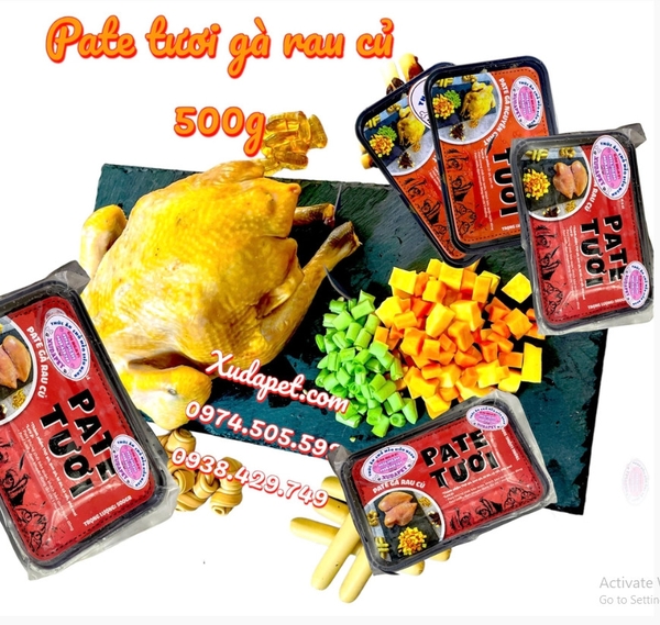 PATE TƯƠI GÀ RAU CỦ CHO CHÓ MÈO NGUYÊN CHẤT 100% HỘP 500G - SP005433