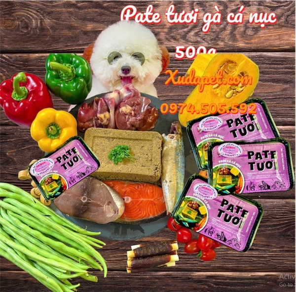 PATE TƯƠI GÀ CÁ NỤC CHO CHÓ MÈO NGUYÊN CHẤT 100% HỘP 500G - SP005430