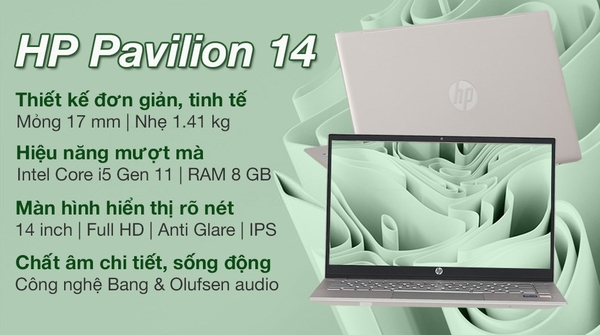 HP Pavilion 14 dv0536TU i5 1135G7/ Ram 8GB/ SSD 256Gb/ Màn 14 inch FHD