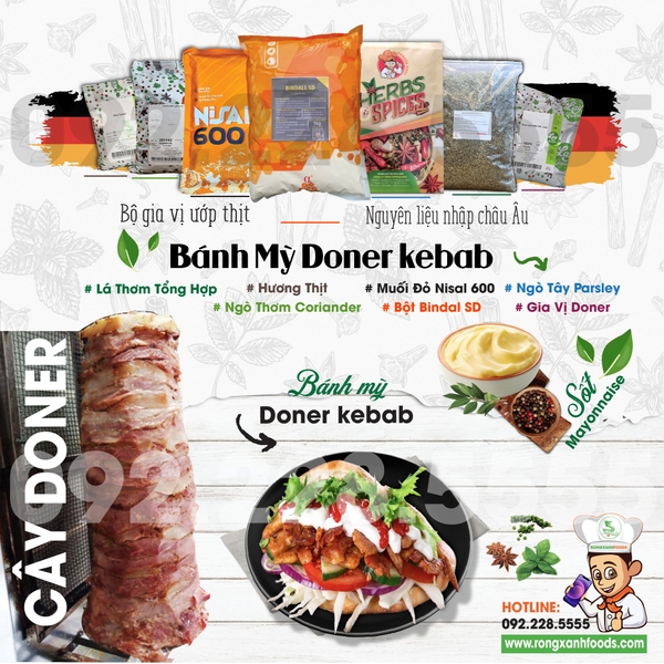 BỘ GIA VỊ ƯỚP THỊT BÁNH MỲ DONER KEBAB NGON NHẤT