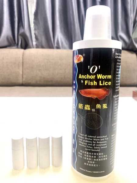 Thuốc 'O' Anchor Worm & Fish Lice (thuốc số 0) cho cá rồng, cá Koi