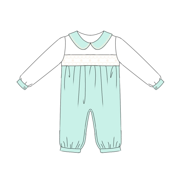 Hand smocked long romper design Bunniti BNR290