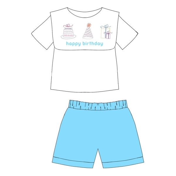 Embroidered Boy set design Bunniti BNBS297