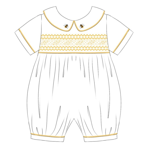 Hand smocked romper design Bunniti BNR292