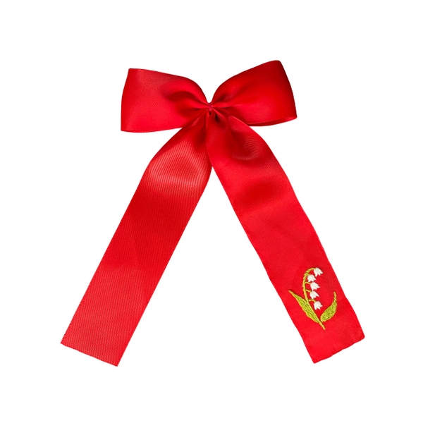 Hand embroidery hair bow BBW006