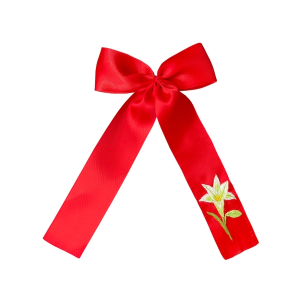 Hand embroidery hair bow BBW007